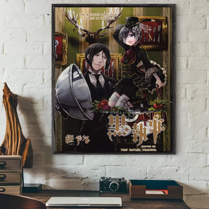 Poster met zachte penseellijnen