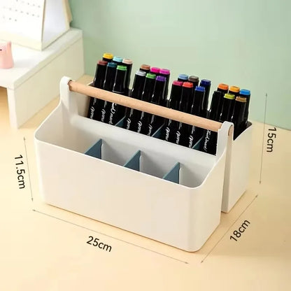 Gelaagde desk organizer met veel opbergmogelijkheden
