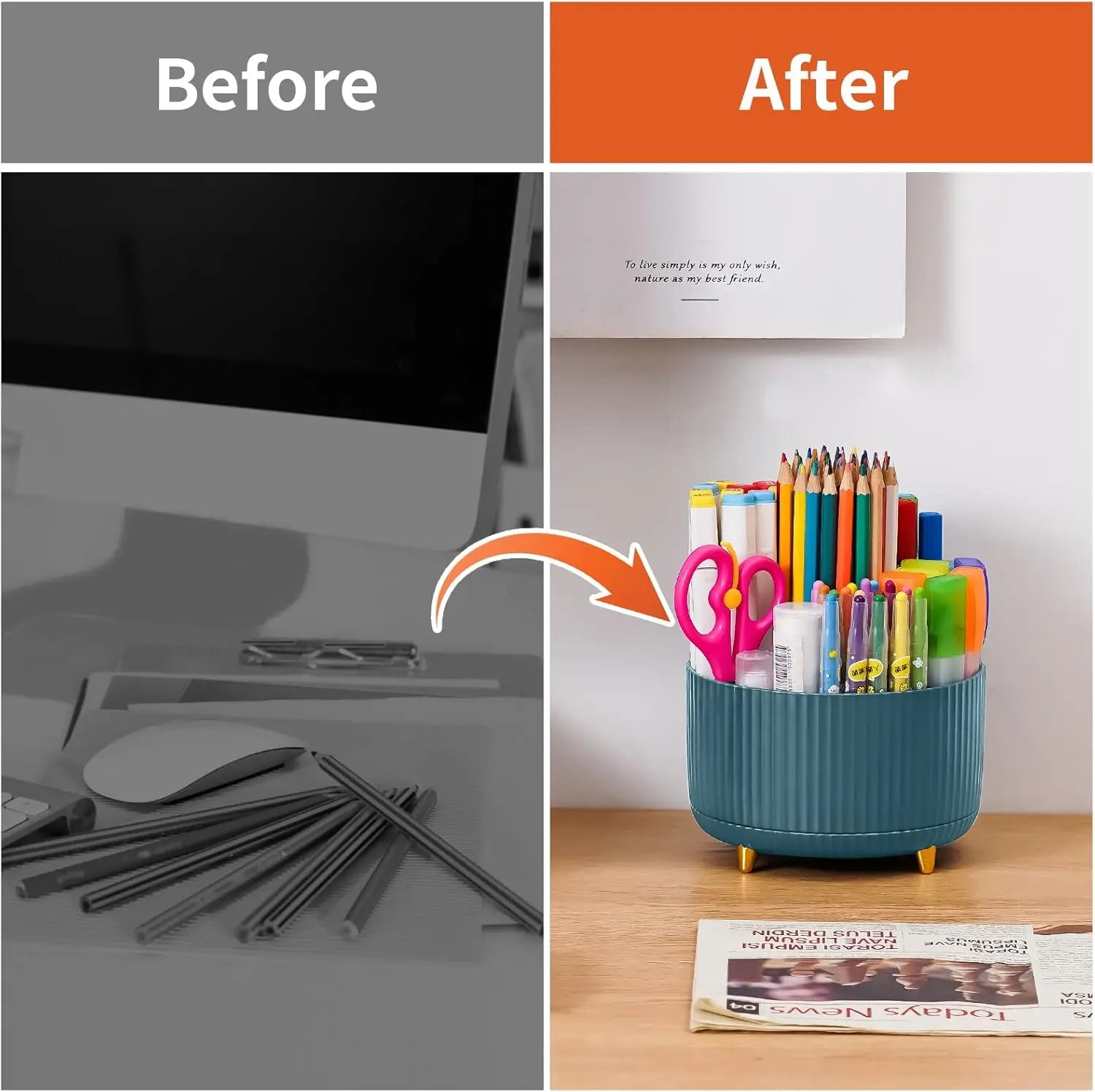 Transparante desk organization box met deksel