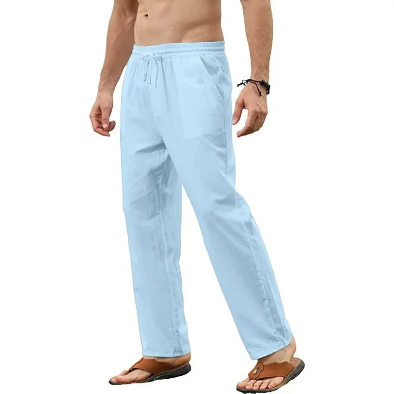 Linnen broek man in natuurlijke kleur – Voor een rustige look