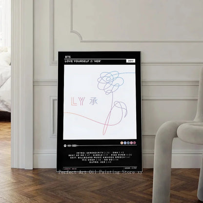 Posters in zwart houtframe ophangen