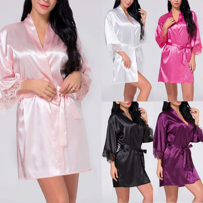 Ochtendjas dames zwart - Elegante zijde voor een ontspannen ochtend