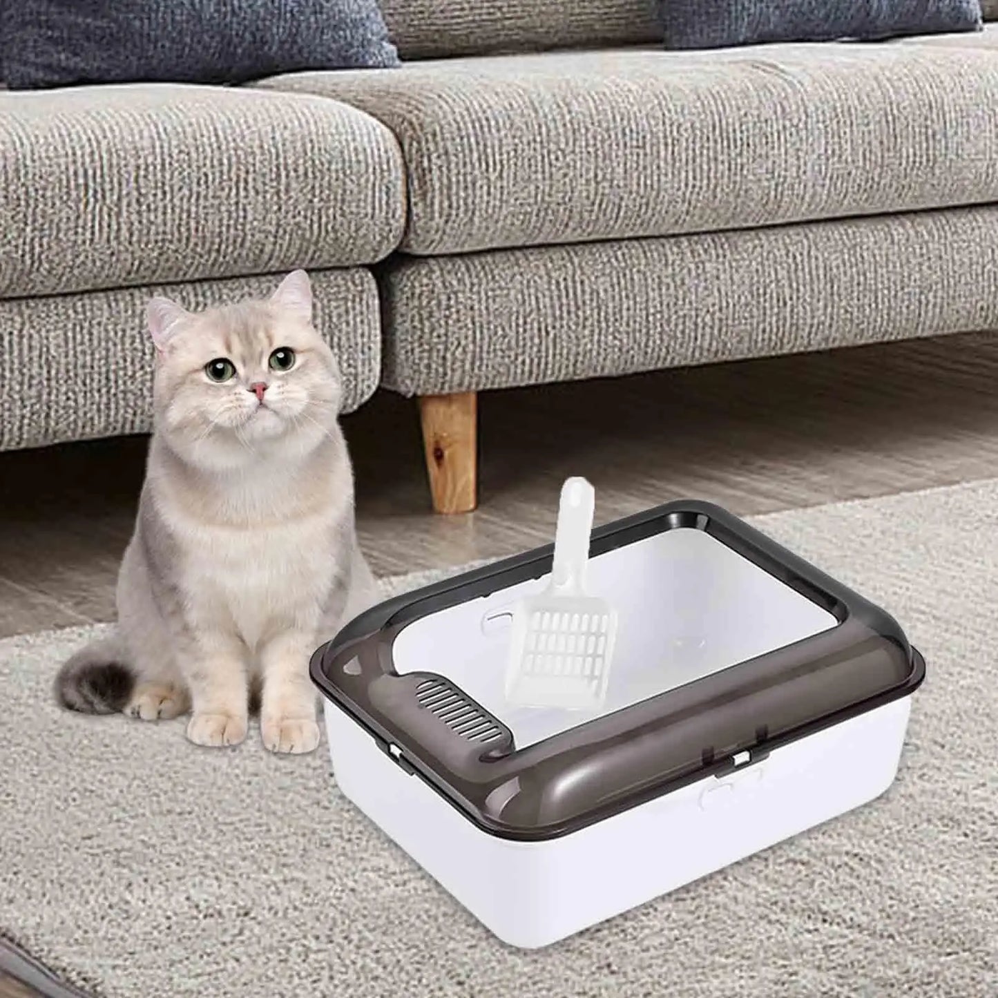 Design kattenbak met houten poten – Eyecatcher in je woonkamer