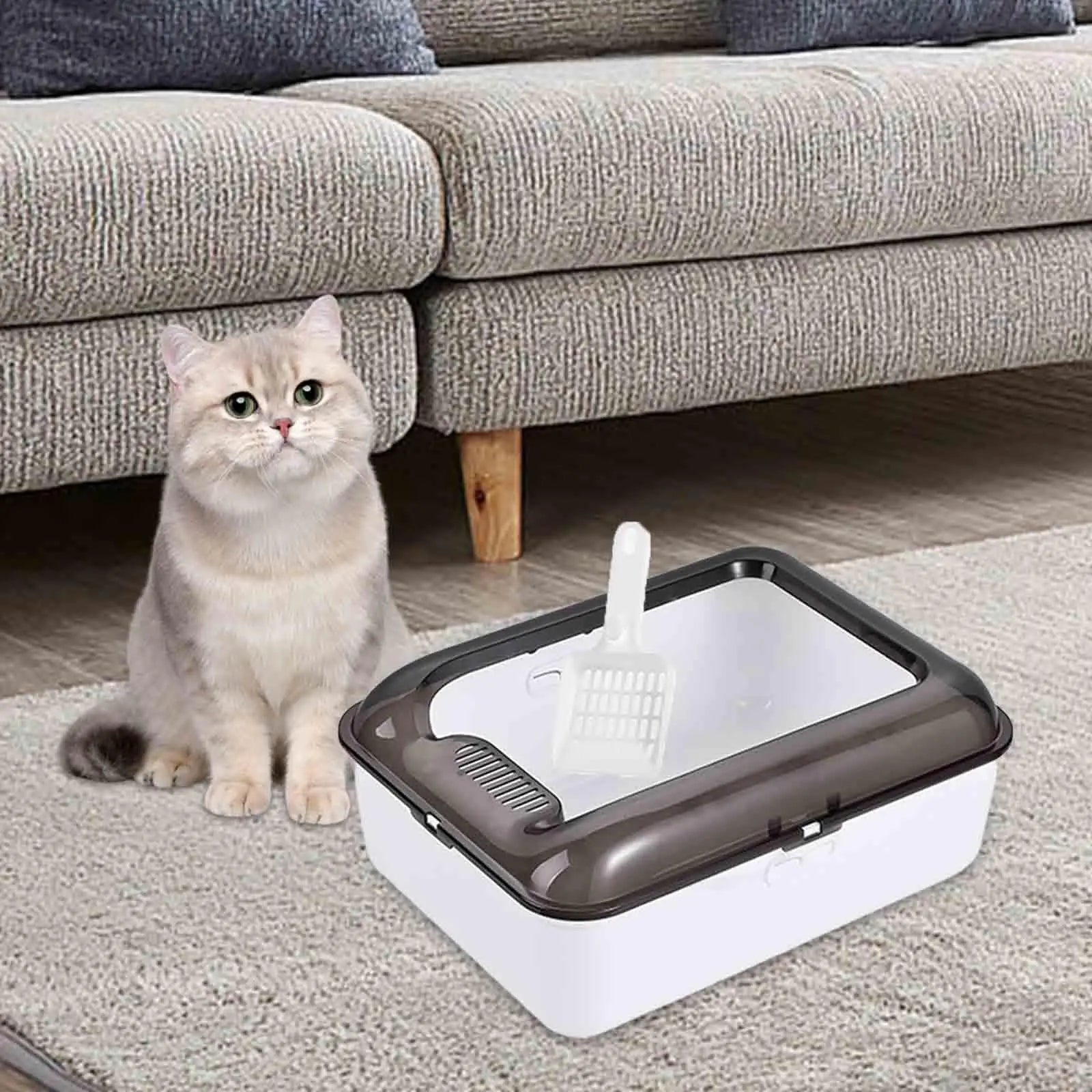 Design kattenbak met houten poten – Eyecatcher in je woonkamer