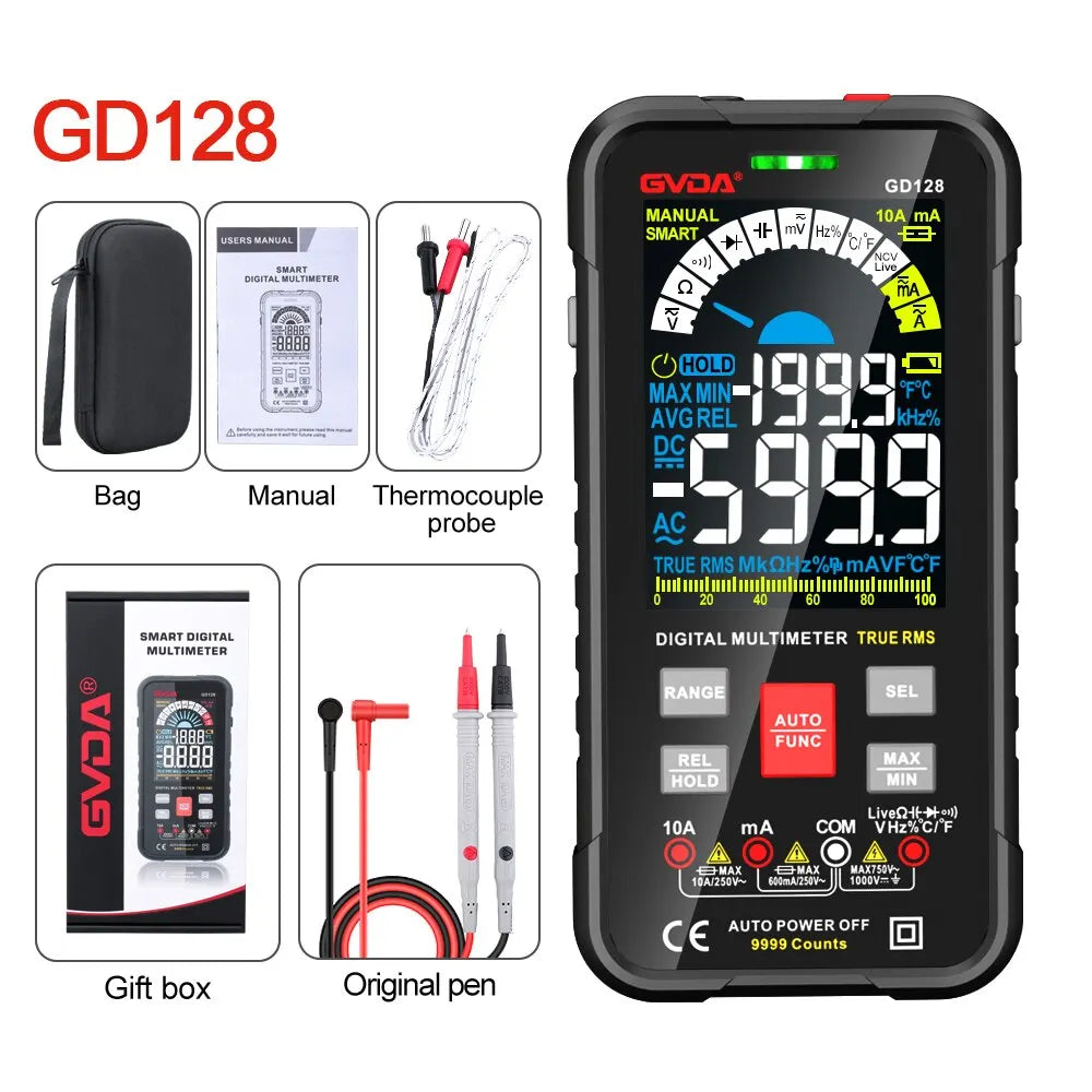 Multimeter met ingebouwde zaklampfunctie
