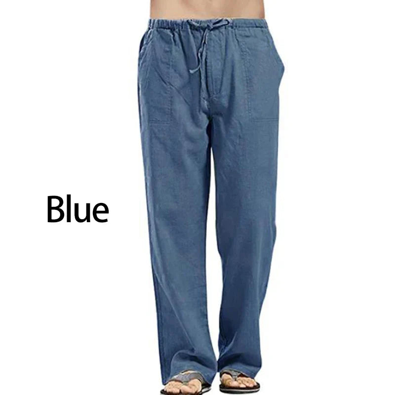 Linnen broek heren met drawstring taille – Verstelbaar en comfortabel