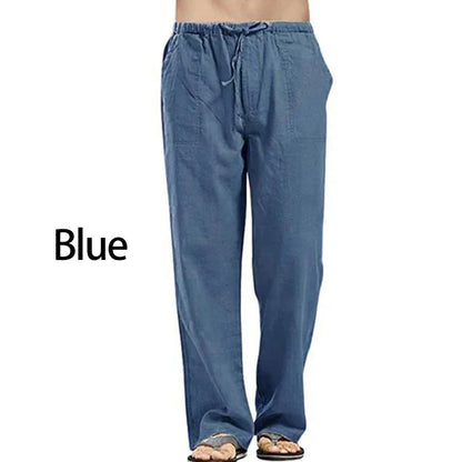 Linnen broek heren met drawstring taille – Verstelbaar en comfortabel