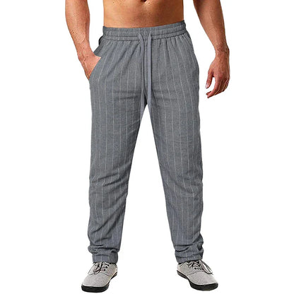 Linnen broek man met elastiek aan de enkel – Sportieve look