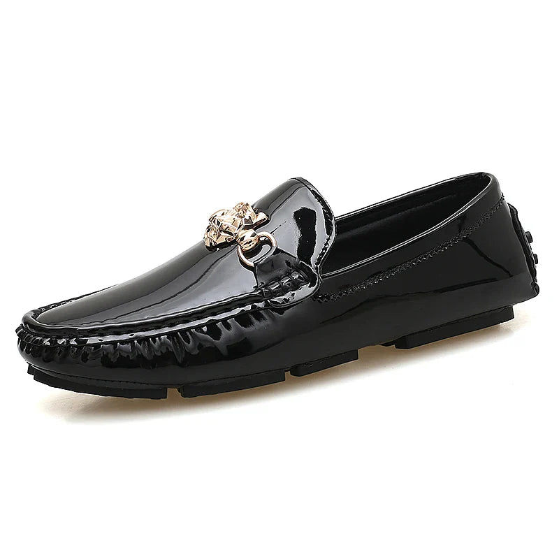 Heren slippers met leren voetbed