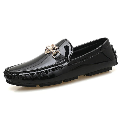 Heren slippers met leren voetbed