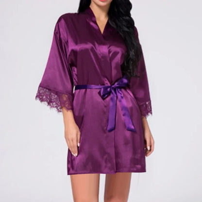 Ochtendjas dames zwart - Elegante zijde voor een ontspannen ochtend