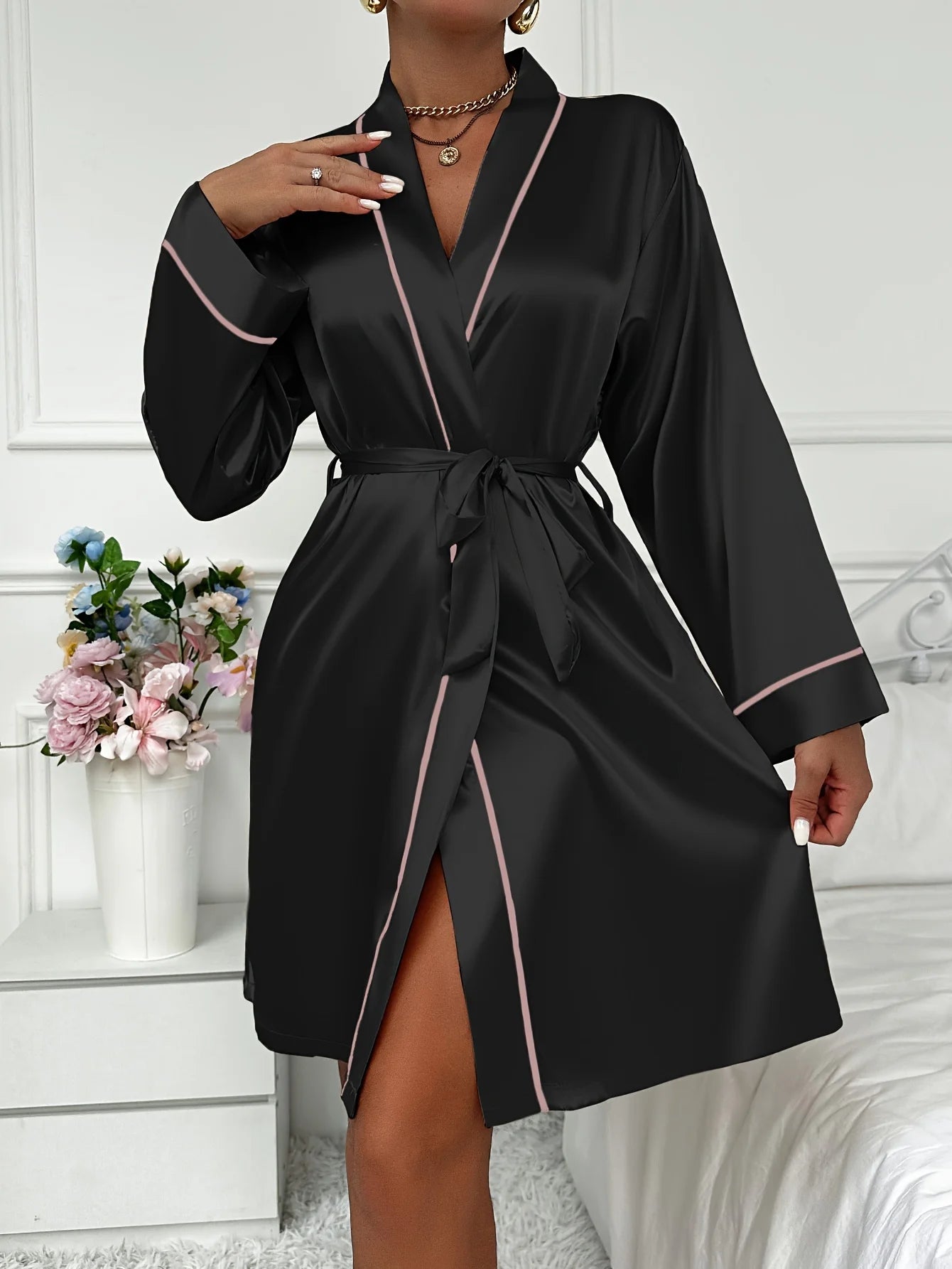 Satijnen ochtendjas dames Hunkemöller roze – Elegant ontwaken