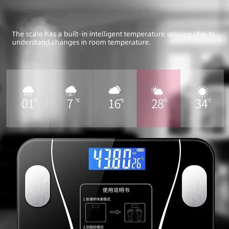 Weegschaal met dag- en weekoverzicht via app