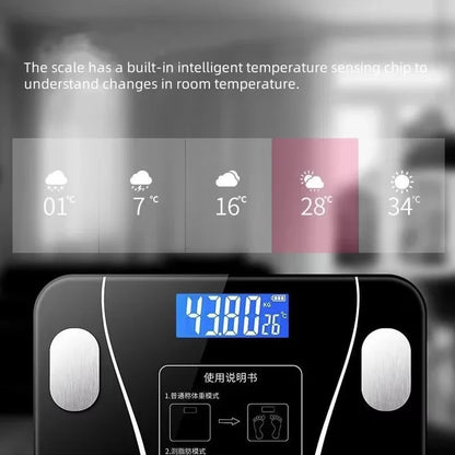 Weegschaal met dag- en weekoverzicht via app