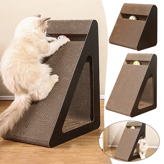 Houten kattenpaal met moderne vormen – Minimalistische charme