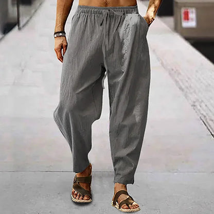 Linnen broek man met minimalistisch design – Modern en eenvoudig