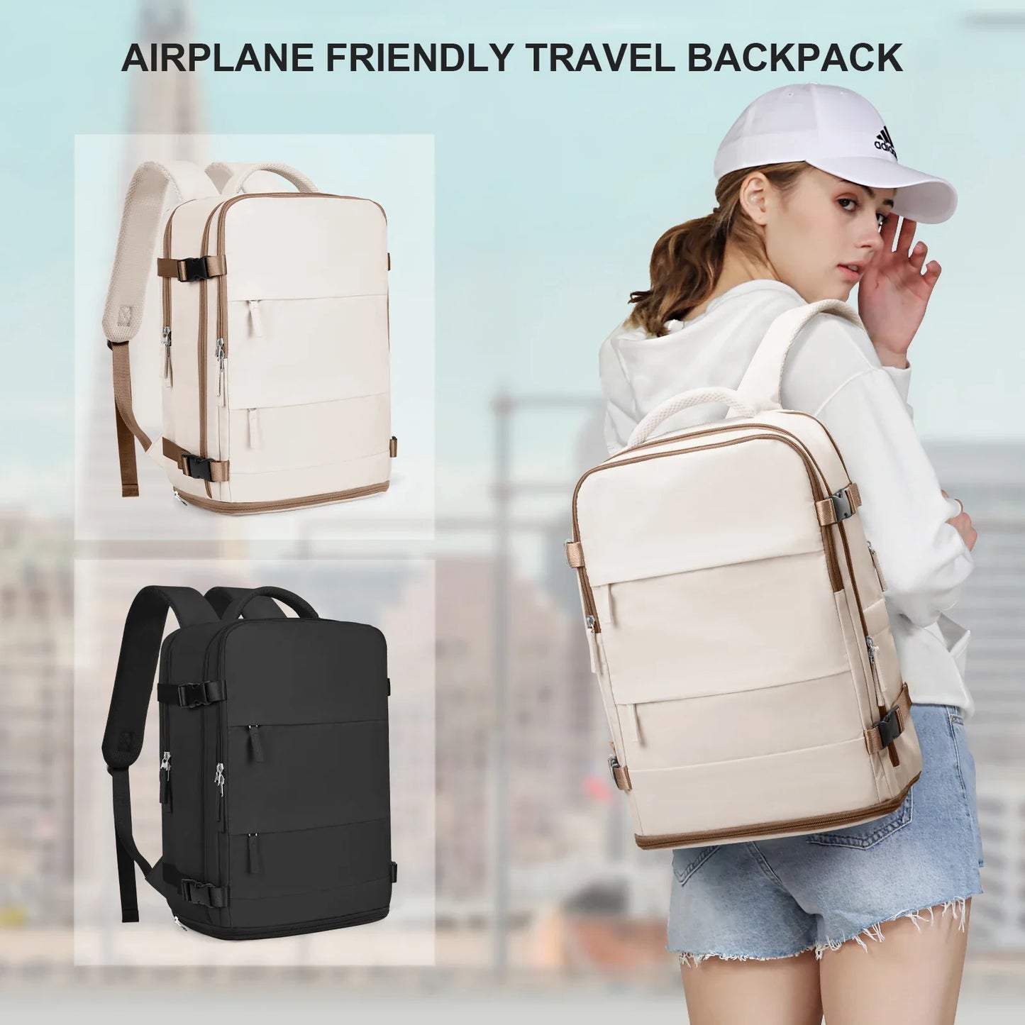 Rugzak als handbagage met handvat bovenop