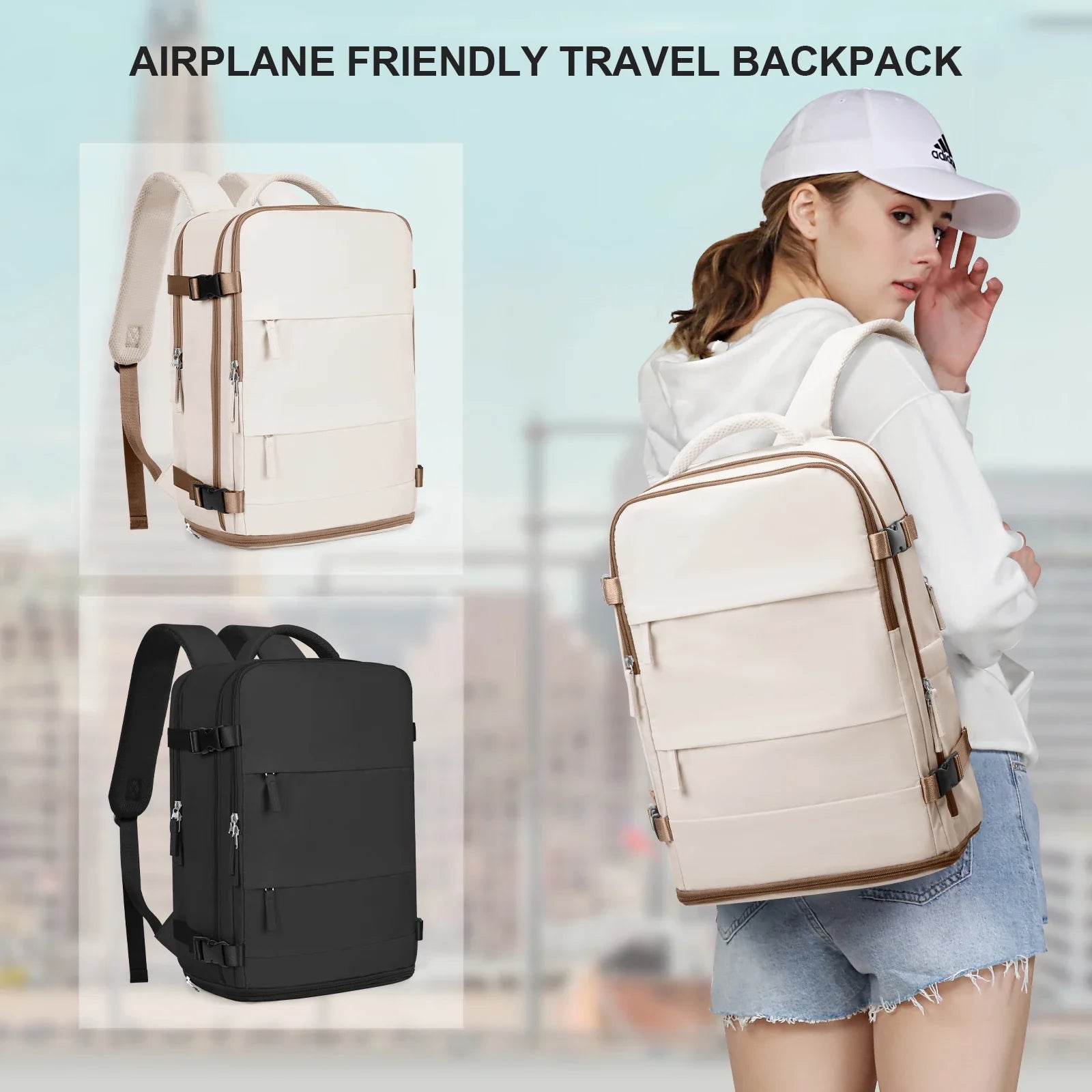 Rugzak als handbagage met handvat bovenop
