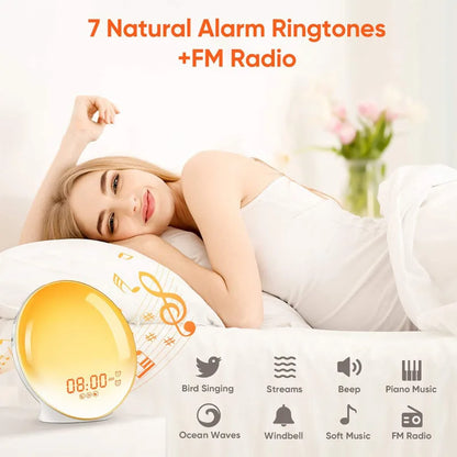 Wake up light met heldere zonsopgang – Langzaam feller wordend licht