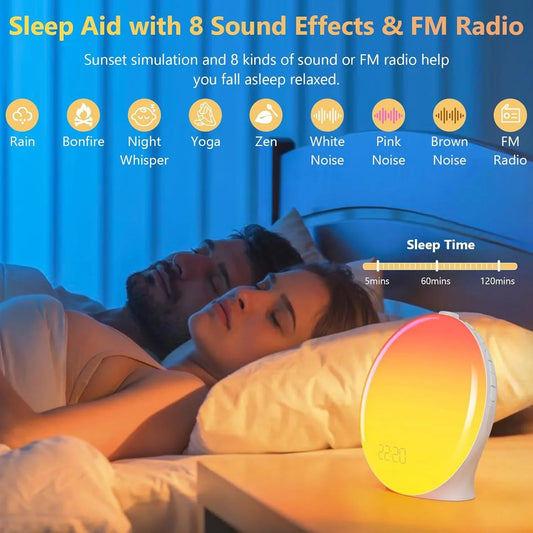 Wake up light met tijdprojectie – Klok geprojecteerd op de muur