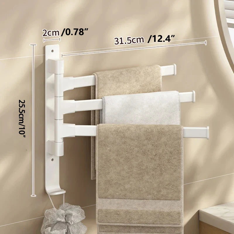 Wandgemonteerd handdoekrek met 3 stangen – Compact en functioneel