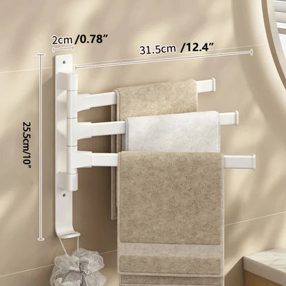 Wandgemonteerd handdoekrek met 3 stangen – Compact en functioneel
