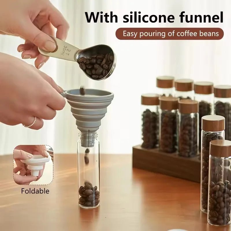Borosilicaat glazen koffiemok met accessoire vakje