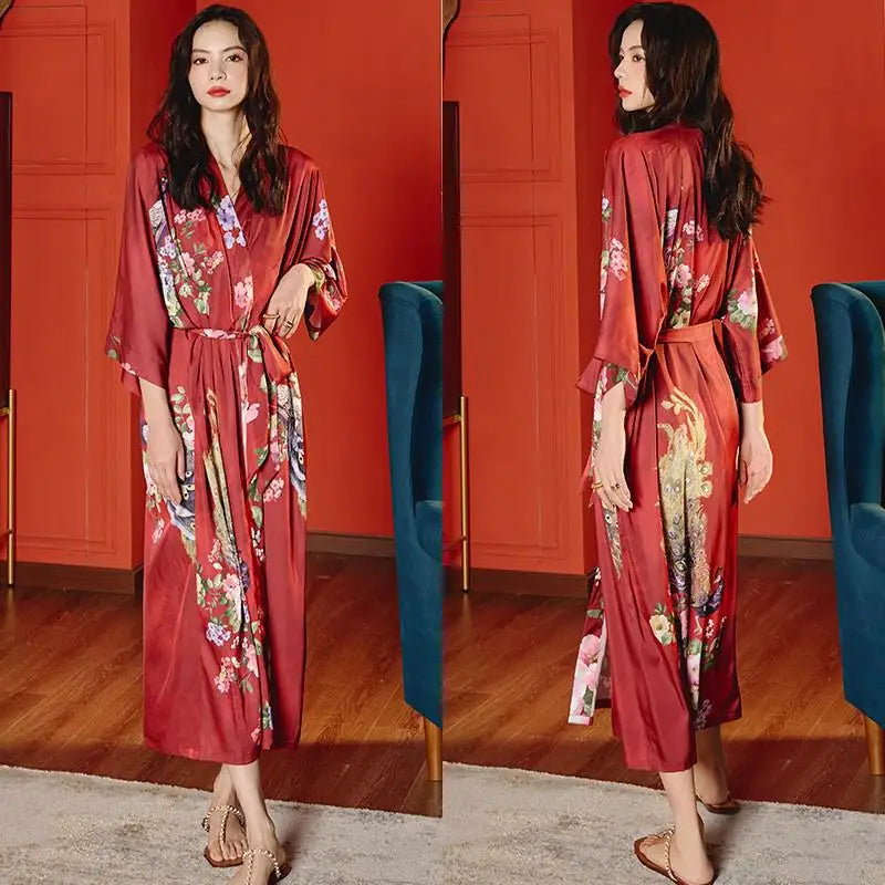Ochtendjas dames met subtiel patroon – Rustig en elegant