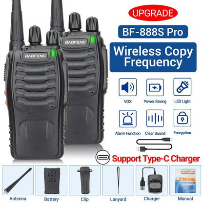 Walkie talkies met oplaadbare USB-aansluiting