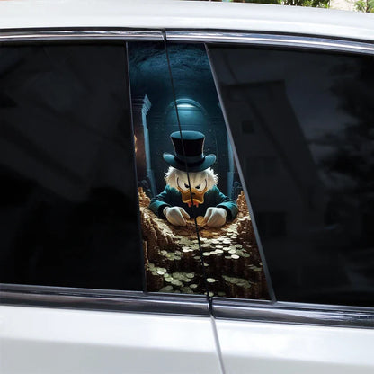 Auto stickers - Mysterieus Scrooge McDuck design voor unieke achterruit