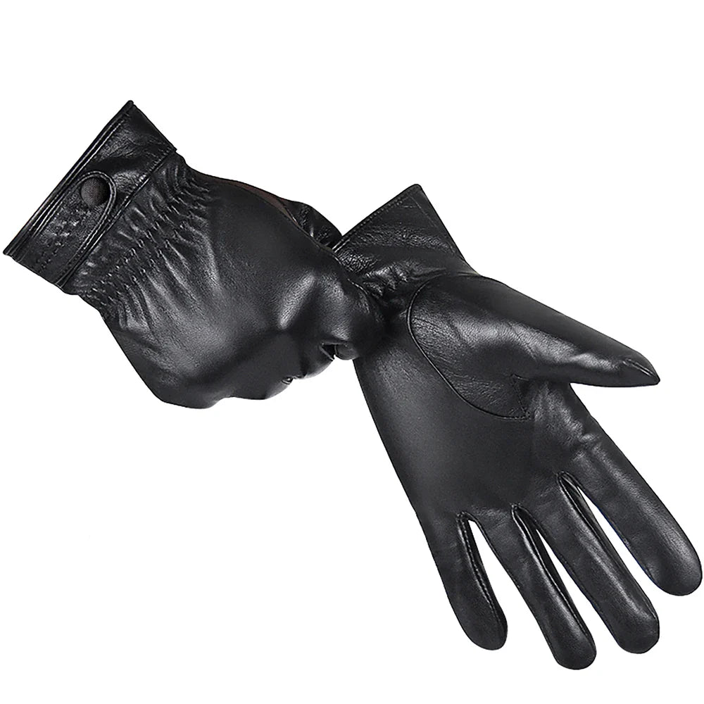 Winddichte leren handschoenen voor heren