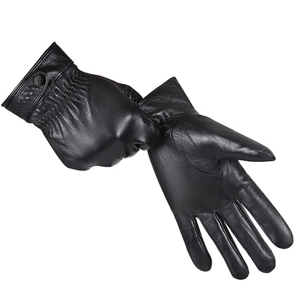 Winddichte leren handschoenen voor heren
