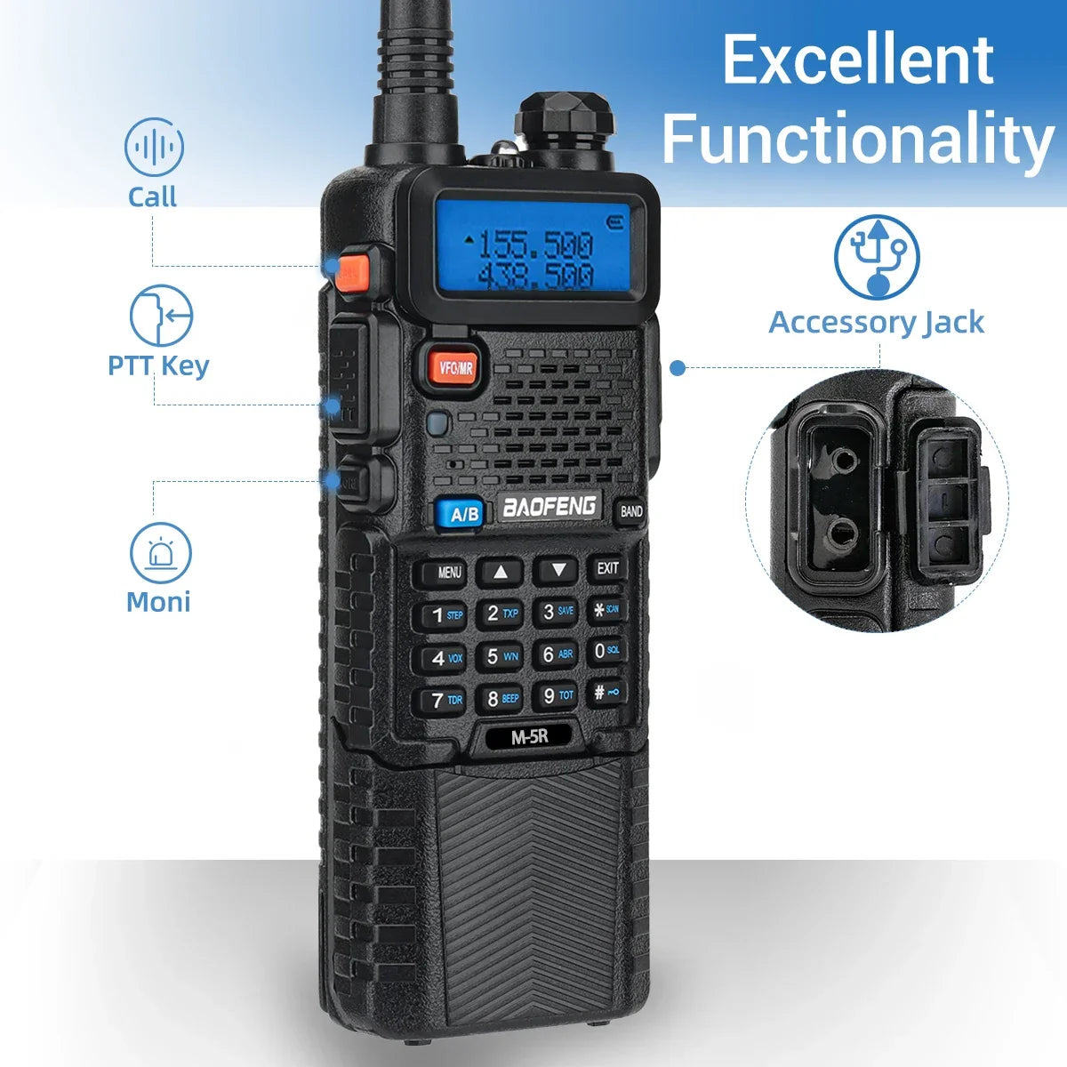 Professionele walkie talkie met noise cancelling