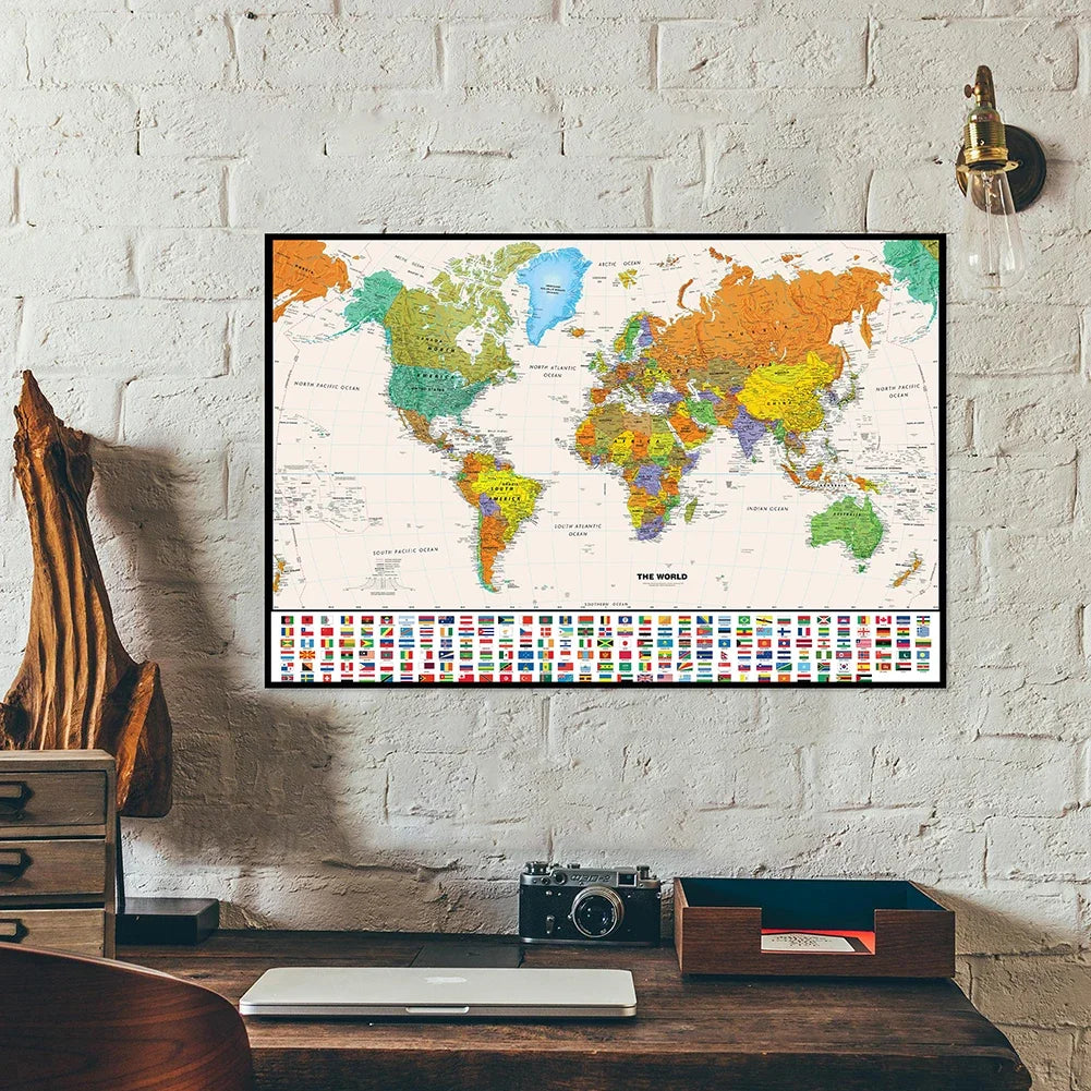 Wereldkaart op acryl – Modern en strak afgewerkt