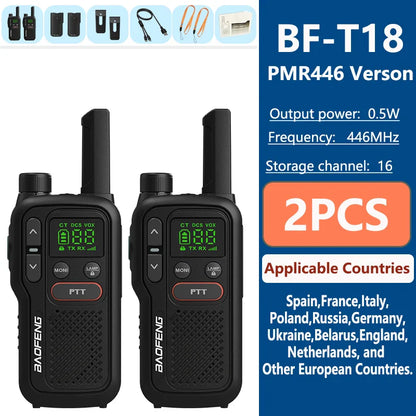 Action walkie talkie met handig draagkoord