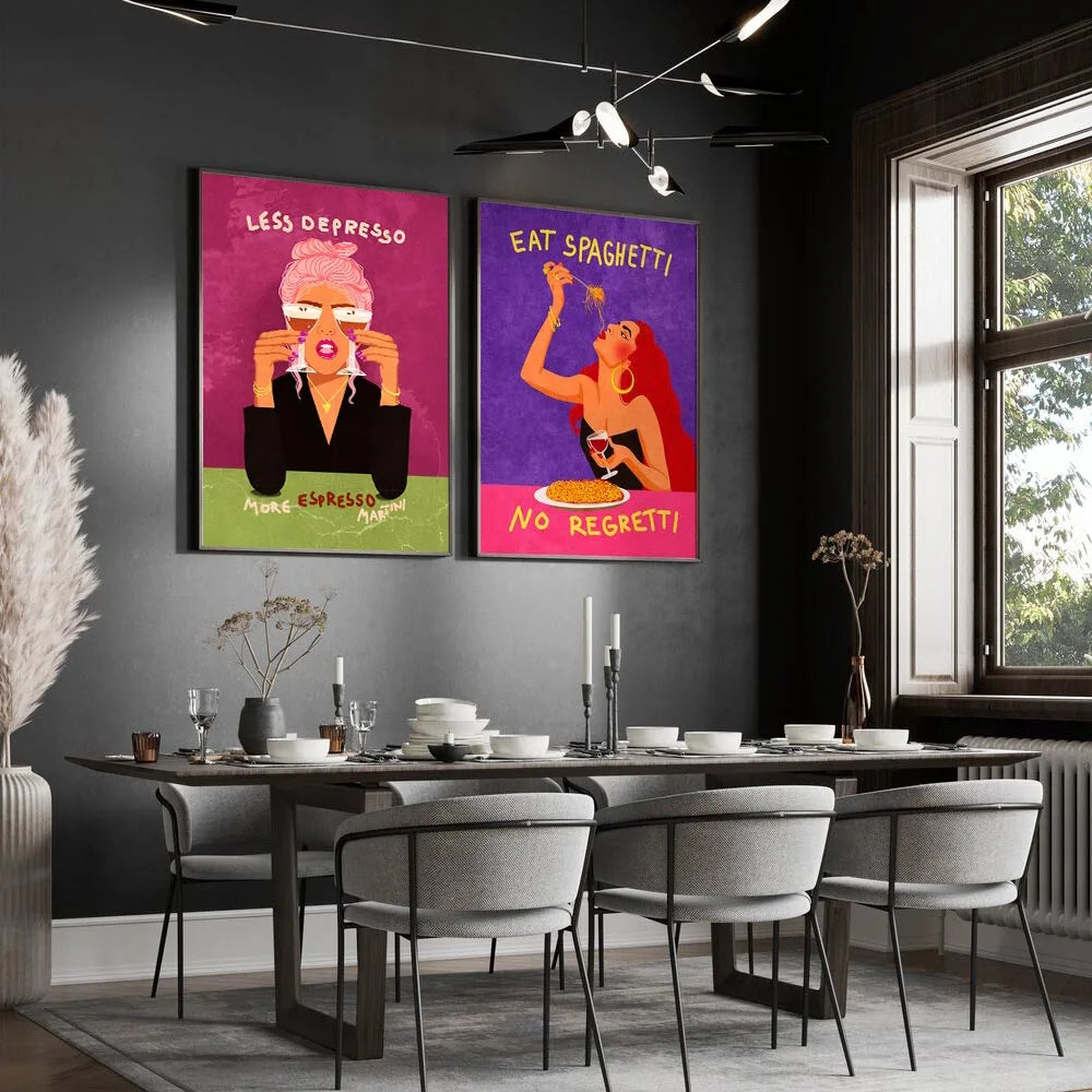 Poster met lijntekening van gezicht