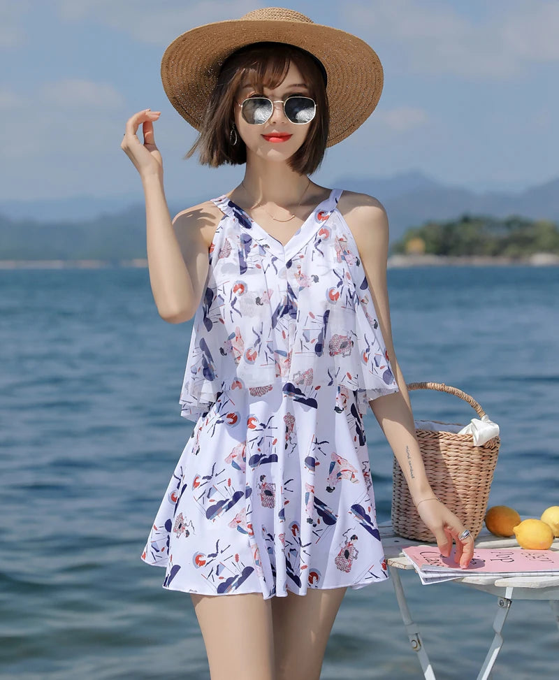 Zwemjurk met tropische bladeren – Zomerse look