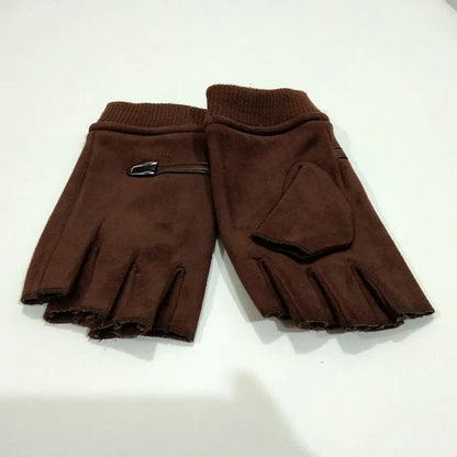 Herenset met lederen handschoenen en muts