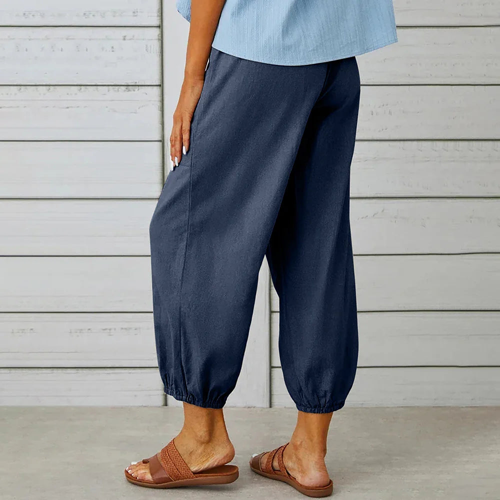 Linnen broeken dames met cropped lengte – Fris en luchtig