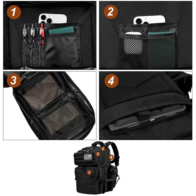 Rugzak als handbagage met compressieriemen