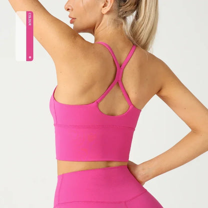 Yoga kleding met lange legging en crop top