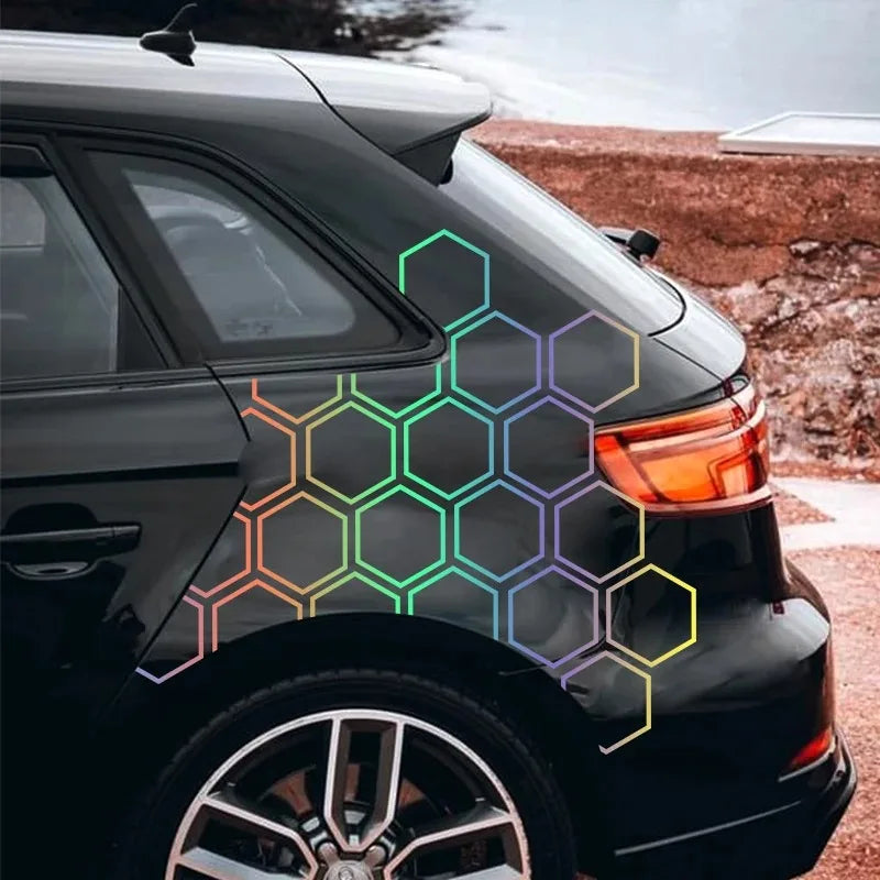 auto stickers - hexagon design voor unieke styling
