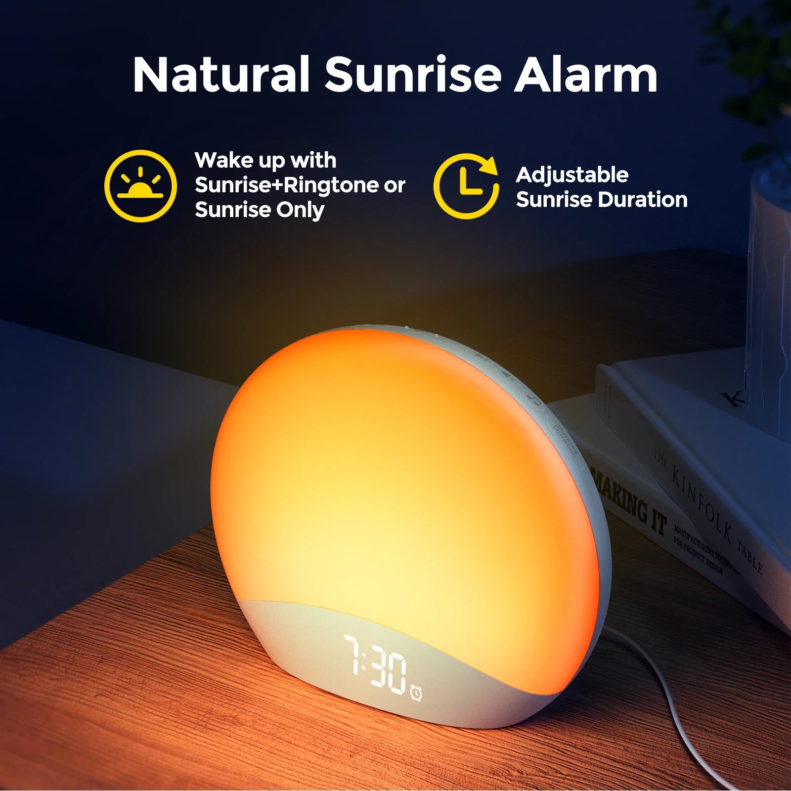 Wake up light met aanpasbaar lichtschema – Persoonlijke ochtendroutine