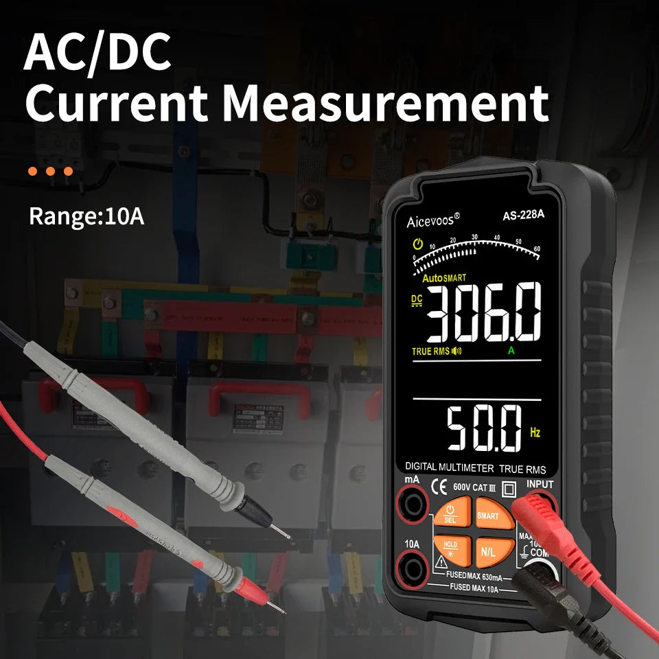 Draagbare multimeter met automatische bereikselectie