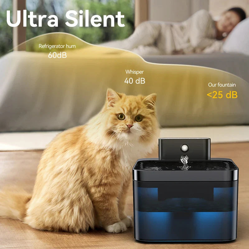 Design katten waterfontein met verlicht reservoir – Modern & helder