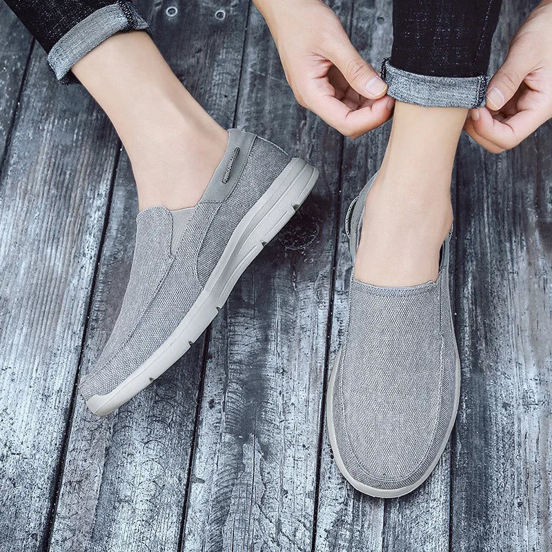 Heren slippers met leren voetbed