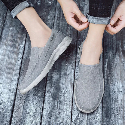 Heren slippers met leren voetbed