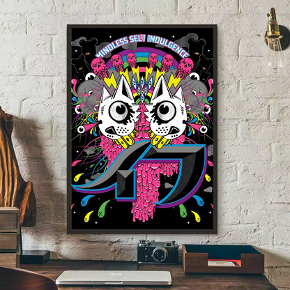 Poster van bloemenveld in de lente