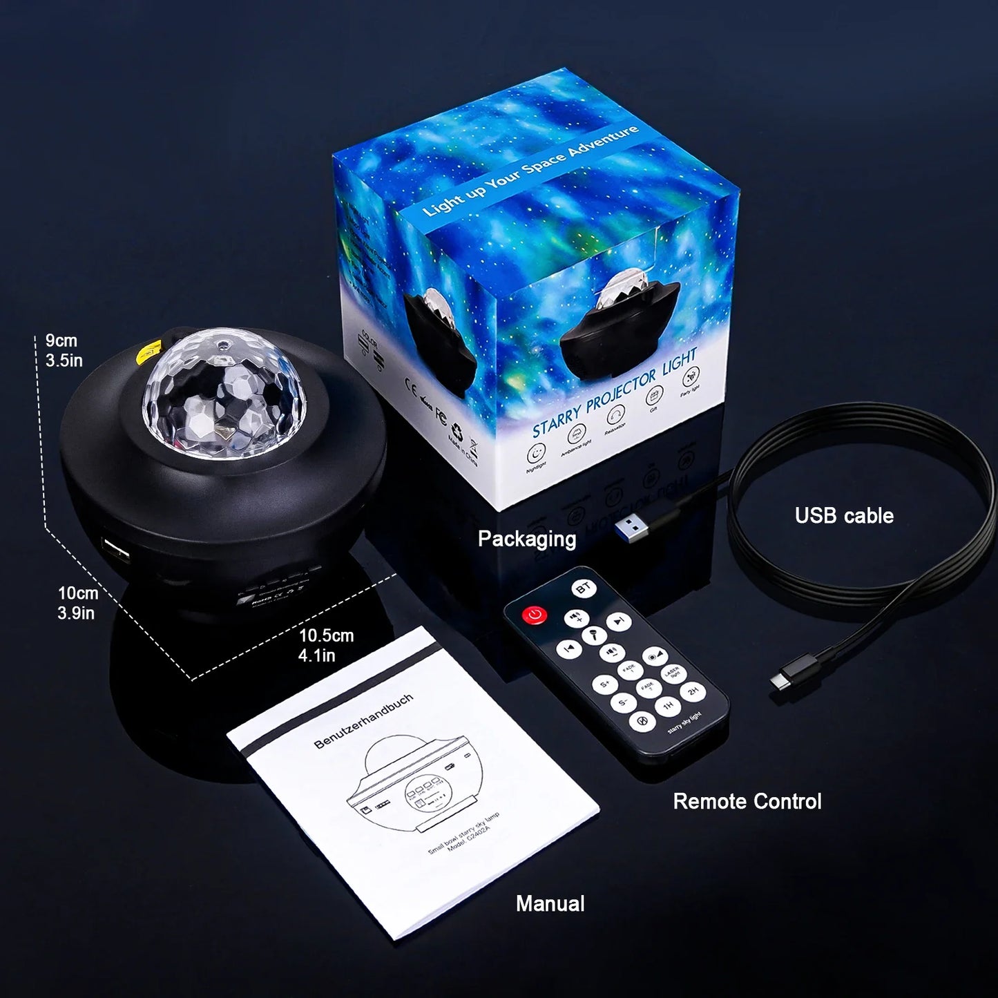 Magische sterrenhemel projector met regenboogeffect