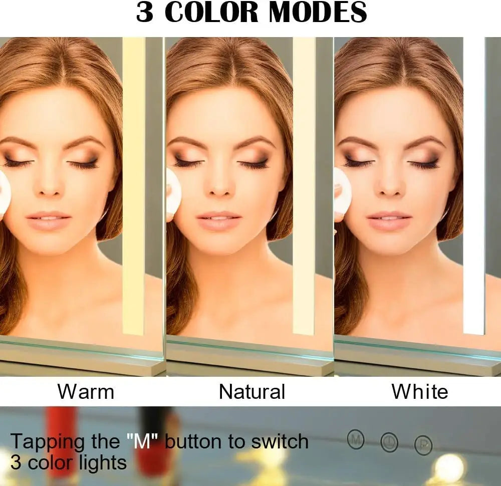 Verlichte make-up spiegel met inklapbaar ontwerp – Compact en praktisch